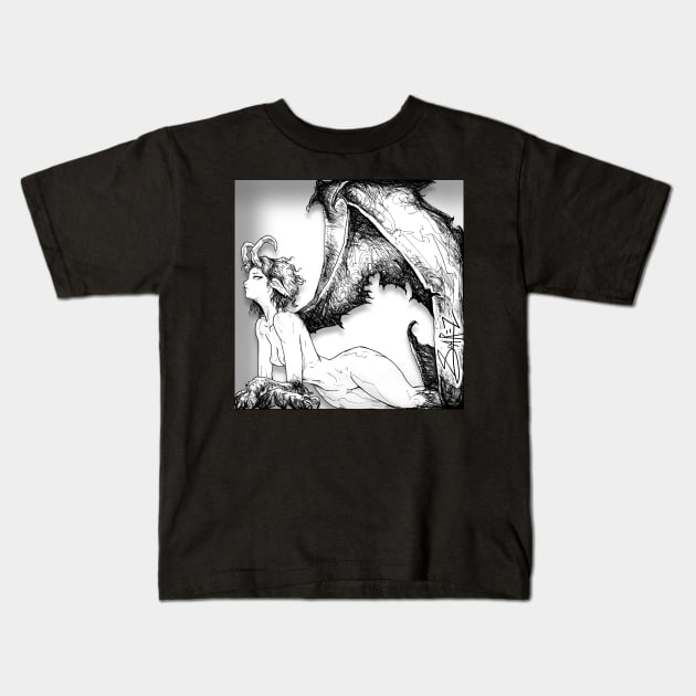 Harpy / Shadow Box Kids T-Shirt by SuarezArt